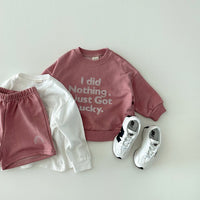 Load image into Gallery viewer, 2 Pieces Set Baby Kid Girls Boys Letters Tops And Solid Color Shorts Wholesale 231130114
