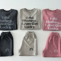 Load image into Gallery viewer, 2 Pieces Set Baby Kid Girls Boys Letters Tops And Solid Color Shorts Wholesale 231130114

