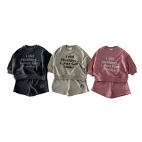 Load image into Gallery viewer, 2 Pieces Set Baby Kid Girls Boys Letters Tops And Solid Color Shorts Wholesale 231130114
