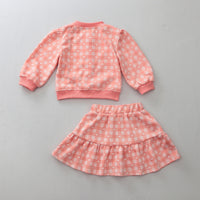 Load image into Gallery viewer, 2 Pieces Set Baby Kid Girls Love heart Print Cardigan And Skirts Wholesale 231130136
