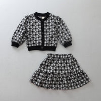 Load image into Gallery viewer, 2 Pieces Set Baby Kid Girls Love heart Print Cardigan And Skirts Wholesale 231130136
