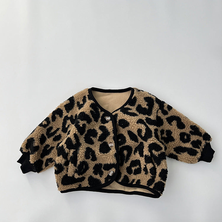 Baby Kid Girls Boys Leopard print Jackets Outwears Wholesale 23113014