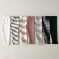 Load image into Gallery viewer, Baby Kid Girls Solid Color Striped Pants Wholesale 231130142
