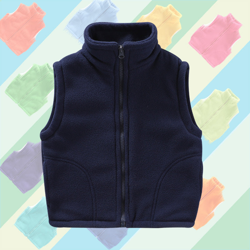 Kid Girls Boys Solid Color Vests Waistcoats Wholesale 23113015