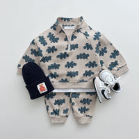 Load image into Gallery viewer, 2 Pieces Set Baby Kid Boys Flower Print Tops And Pants Wholesale 231130152
