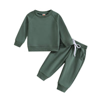Load image into Gallery viewer, 2 Pieces Set Baby Kid Boys Solid Color Tops And Pants Wholesale 231130153
