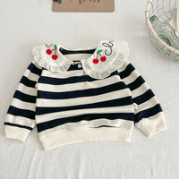 Load image into Gallery viewer, Baby Kid Girls Striped Fruit Tops Wholesale 231130154
