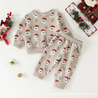 Load image into Gallery viewer, 2 Pieces Set Baby Kid Girls Christmas Cartoon Print Tops And Pants Wholesale 231130173
