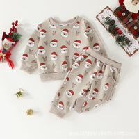 Load image into Gallery viewer, 2 Pieces Set Baby Kid Girls Christmas Cartoon Print Tops And Pants Wholesale 231130173
