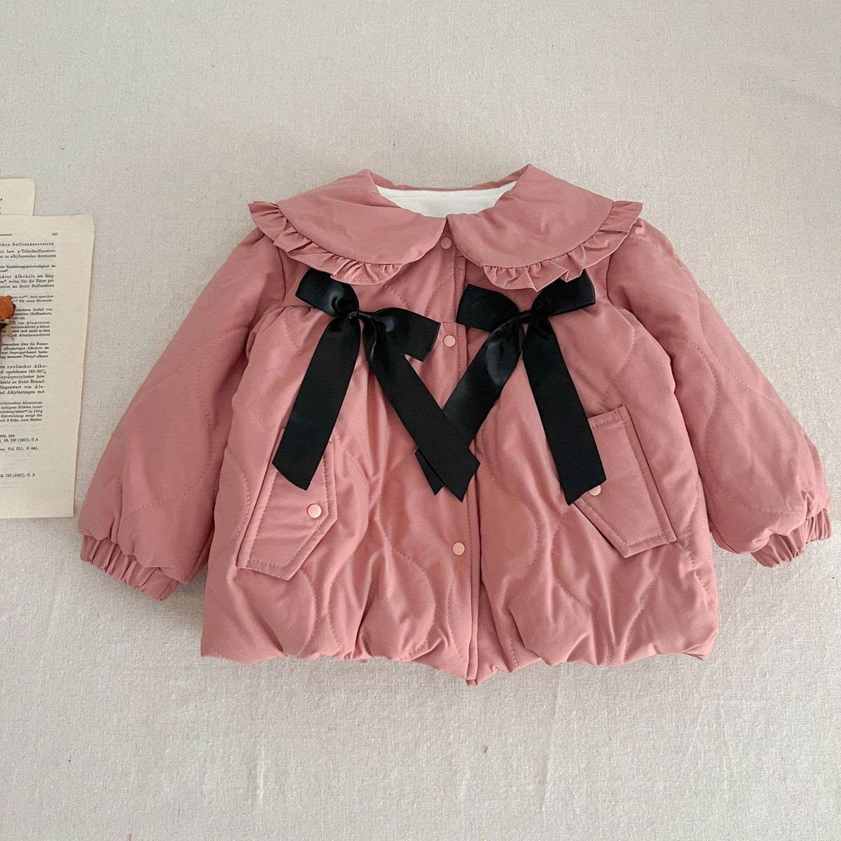 Baby Kid Girls Solid Color Bow Jackets Outwears Wholesale 231130178