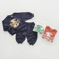 Load image into Gallery viewer, 2 Pieces Set Baby Kid Girls Boys Letters Tops And Solid Color Pants Wholesale 231130202
