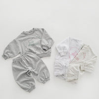 Load image into Gallery viewer, 2 Pieces Set Baby Kid Girls Boys Letters Love heart Tops And Solid Color Pants Wholesale 231130207
