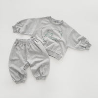 Load image into Gallery viewer, 2 Pieces Set Baby Kid Girls Boys Letters Love heart Tops And Solid Color Pants Wholesale 231130207
