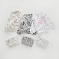 Load image into Gallery viewer, 2 Pieces Set Baby Kid Girls Boys Letters Love heart Tops And Solid Color Pants Wholesale 231130207
