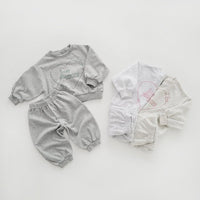 Load image into Gallery viewer, 2 Pieces Set Baby Kid Girls Boys Letters Love heart Tops And Solid Color Pants Wholesale 231130207
