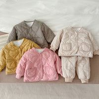 Load image into Gallery viewer, 2 Pieces Set Baby Kid Girls Boys Solid Color Jackets Outwears And Pants Wholesale 231130233
