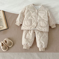 Load image into Gallery viewer, 2 Pieces Set Baby Kid Girls Boys Solid Color Jackets Outwears And Pants Wholesale 231130233
