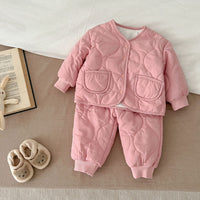 Load image into Gallery viewer, 2 Pieces Set Baby Kid Girls Boys Solid Color Jackets Outwears And Pants Wholesale 231130233
