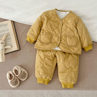 Load image into Gallery viewer, 2 Pieces Set Baby Kid Girls Boys Solid Color Jackets Outwears And Pants Wholesale 231130233
