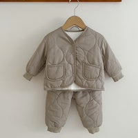 Load image into Gallery viewer, 2 Pieces Set Baby Kid Girls Boys Solid Color Jackets Outwears And Pants Wholesale 231130233
