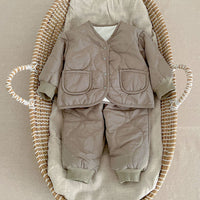 Load image into Gallery viewer, 2 Pieces Set Baby Kid Girls Boys Solid Color Jackets Outwears And Pants Wholesale 231130233
