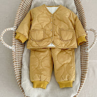 Load image into Gallery viewer, 2 Pieces Set Baby Kid Girls Boys Solid Color Jackets Outwears And Pants Wholesale 231130233
