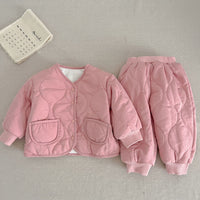 Load image into Gallery viewer, 2 Pieces Set Baby Kid Girls Boys Solid Color Jackets Outwears And Pants Wholesale 231130233
