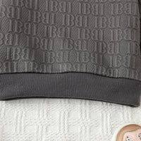 Load image into Gallery viewer, 2 Pieces Set Baby Kid Girls Boys Solid Color Letters Tops And Pants Wholesale 231130242
