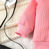 Load image into Gallery viewer, 2 Pieces Set Baby Kid Girls Boys Solid Color Letters Tops And Pants Wholesale 231130242
