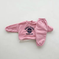 Load image into Gallery viewer, 2 Pieces Set Baby Kid Girls Letters Hoodies Sweatshirts And Solid Color Pants Wholesale 231130253

