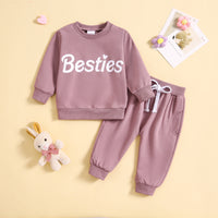 Load image into Gallery viewer, 2 Pieces Set Baby Kid Girls Letters Tops And Solid Color Pants Wholesale 231130271
