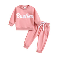 Load image into Gallery viewer, 2 Pieces Set Baby Kid Girls Letters Tops And Solid Color Pants Wholesale 231130271
