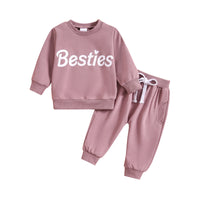 Load image into Gallery viewer, 2 Pieces Set Baby Kid Girls Letters Tops And Solid Color Pants Wholesale 231130271
