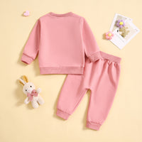 Load image into Gallery viewer, 2 Pieces Set Baby Kid Girls Letters Tops And Solid Color Pants Wholesale 231130271
