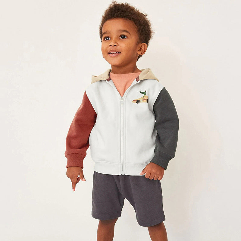 Kid Boys Color-blocking Crocodile Jackets Outwears Wholesale 231130274