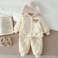 Load image into Gallery viewer, 2 Pieces Set Baby Kid Girls Solid Color Cartoon Tops And Pants Wholesale 231130288
