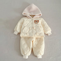 Load image into Gallery viewer, 2 Pieces Set Baby Kid Girls Solid Color Cartoon Tops And Pants Wholesale 231130288
