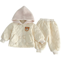 Load image into Gallery viewer, 2 Pieces Set Baby Kid Girls Solid Color Cartoon Tops And Pants Wholesale 231130288
