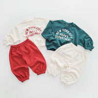 Load image into Gallery viewer, 2 Pieces Set Baby Kid Girls Boys Letters Hoodies Sweatshirts And Solid Color Pants Wholesale 231130330
