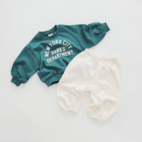 Load image into Gallery viewer, 2 Pieces Set Baby Kid Girls Boys Letters Hoodies Sweatshirts And Solid Color Pants Wholesale 231130330
