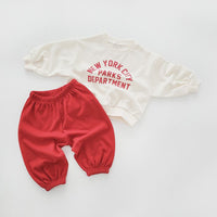 Load image into Gallery viewer, 2 Pieces Set Baby Kid Girls Boys Letters Hoodies Sweatshirts And Solid Color Pants Wholesale 231130330
