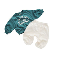 Load image into Gallery viewer, 2 Pieces Set Baby Kid Girls Boys Letters Hoodies Sweatshirts And Solid Color Pants Wholesale 231130330
