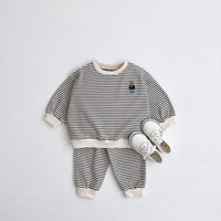 Load image into Gallery viewer, 2 Pieces Set Baby Kid Boys Striped Cartoon Tops And Pants Wholesale 23113046
