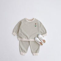 Load image into Gallery viewer, 2 Pieces Set Baby Kid Boys Striped Cartoon Tops And Pants Wholesale 23113046
