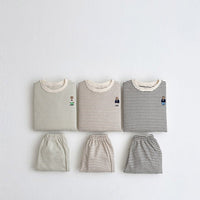 Load image into Gallery viewer, 2 Pieces Set Baby Kid Boys Striped Cartoon Tops And Pants Wholesale 23113046
