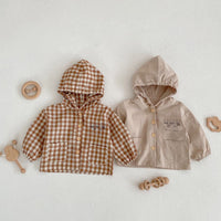 Load image into Gallery viewer, Baby Kid Girls Checked Cartoon Jackets Outwears Wholesale 23113047
