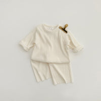 Load image into Gallery viewer, 2 Pieces Set Baby Kid Girls Boys Solid Color Tops And Pants Wholesale 23113054
