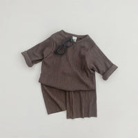 Load image into Gallery viewer, 2 Pieces Set Baby Kid Girls Boys Solid Color Tops And Pants Wholesale 23113054
