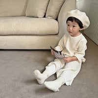 Load image into Gallery viewer, 2 Pieces Set Baby Kid Girls Boys Solid Color Tops And Pants Wholesale 23113054
