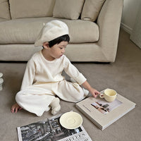 Load image into Gallery viewer, 2 Pieces Set Baby Kid Girls Boys Solid Color Tops And Pants Wholesale 23113054
